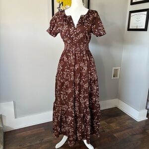 Gibson Floral Palmer Poplin Tiered Maxi Dress
